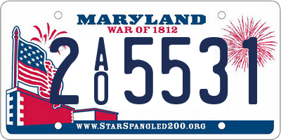MD license plate 2AO5531