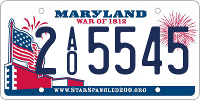 MD license plate 2AO5545