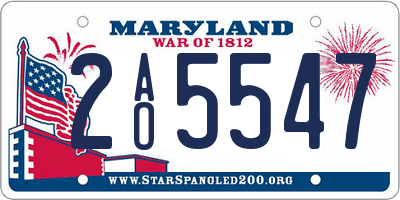 MD license plate 2AO5547