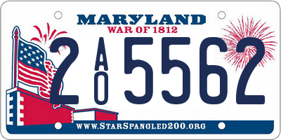 MD license plate 2AO5562