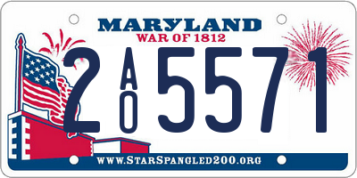 MD license plate 2AO5571