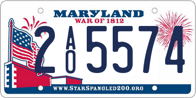 MD license plate 2AO5574