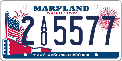 MD license plate 2AO5577