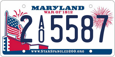 MD license plate 2AO5587
