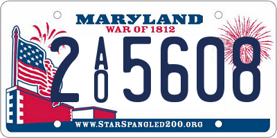 MD license plate 2AO5608