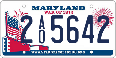 MD license plate 2AO5642