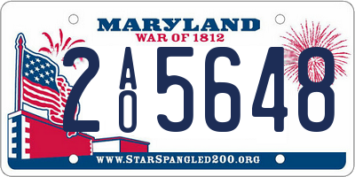 MD license plate 2AO5648