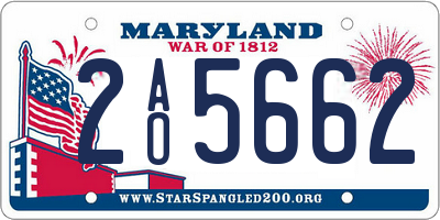 MD license plate 2AO5662