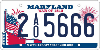 MD license plate 2AO5666