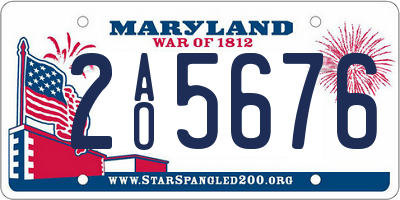 MD license plate 2AO5676