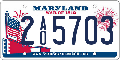 MD license plate 2AO5703