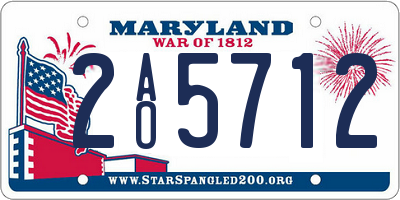 MD license plate 2AO5712