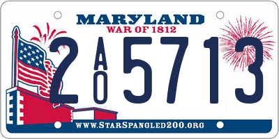 MD license plate 2AO5713