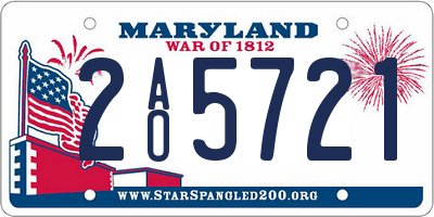 MD license plate 2AO5721