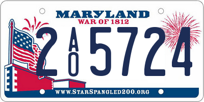 MD license plate 2AO5724