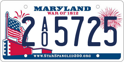 MD license plate 2AO5725