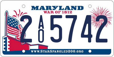 MD license plate 2AO5742