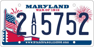 MD license plate 2AO5752