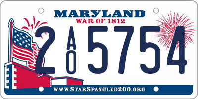 MD license plate 2AO5754