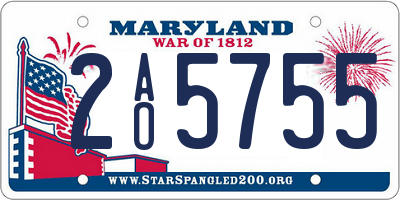 MD license plate 2AO5755