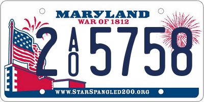 MD license plate 2AO5758