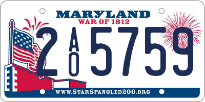 MD license plate 2AO5759