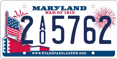 MD license plate 2AO5762