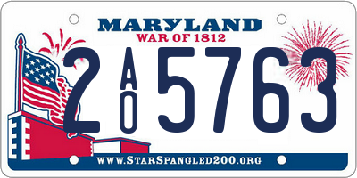 MD license plate 2AO5763