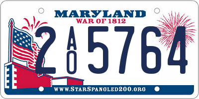 MD license plate 2AO5764