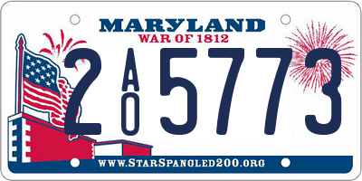 MD license plate 2AO5773