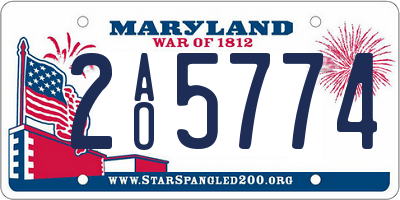 MD license plate 2AO5774