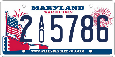 MD license plate 2AO5786