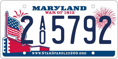 MD license plate 2AO5792