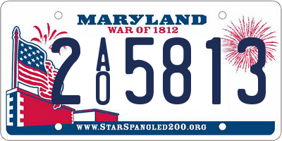 MD license plate 2AO5813