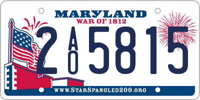 MD license plate 2AO5815
