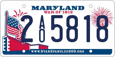 MD license plate 2AO5818