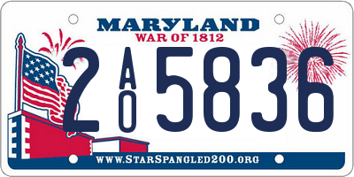 MD license plate 2AO5836