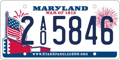 MD license plate 2AO5846