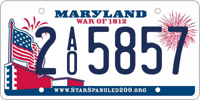 MD license plate 2AO5857