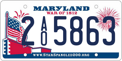 MD license plate 2AO5863