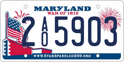 MD license plate 2AO5903