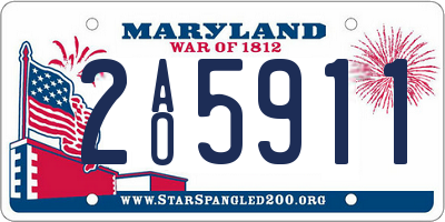 MD license plate 2AO5911