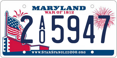 MD license plate 2AO5947