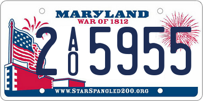 MD license plate 2AO5955