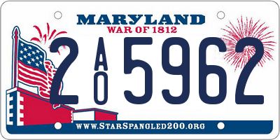 MD license plate 2AO5962