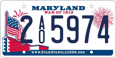 MD license plate 2AO5974