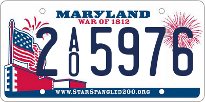 MD license plate 2AO5976