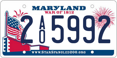 MD license plate 2AO5992