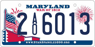 MD license plate 2AO6013
