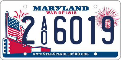 MD license plate 2AO6019